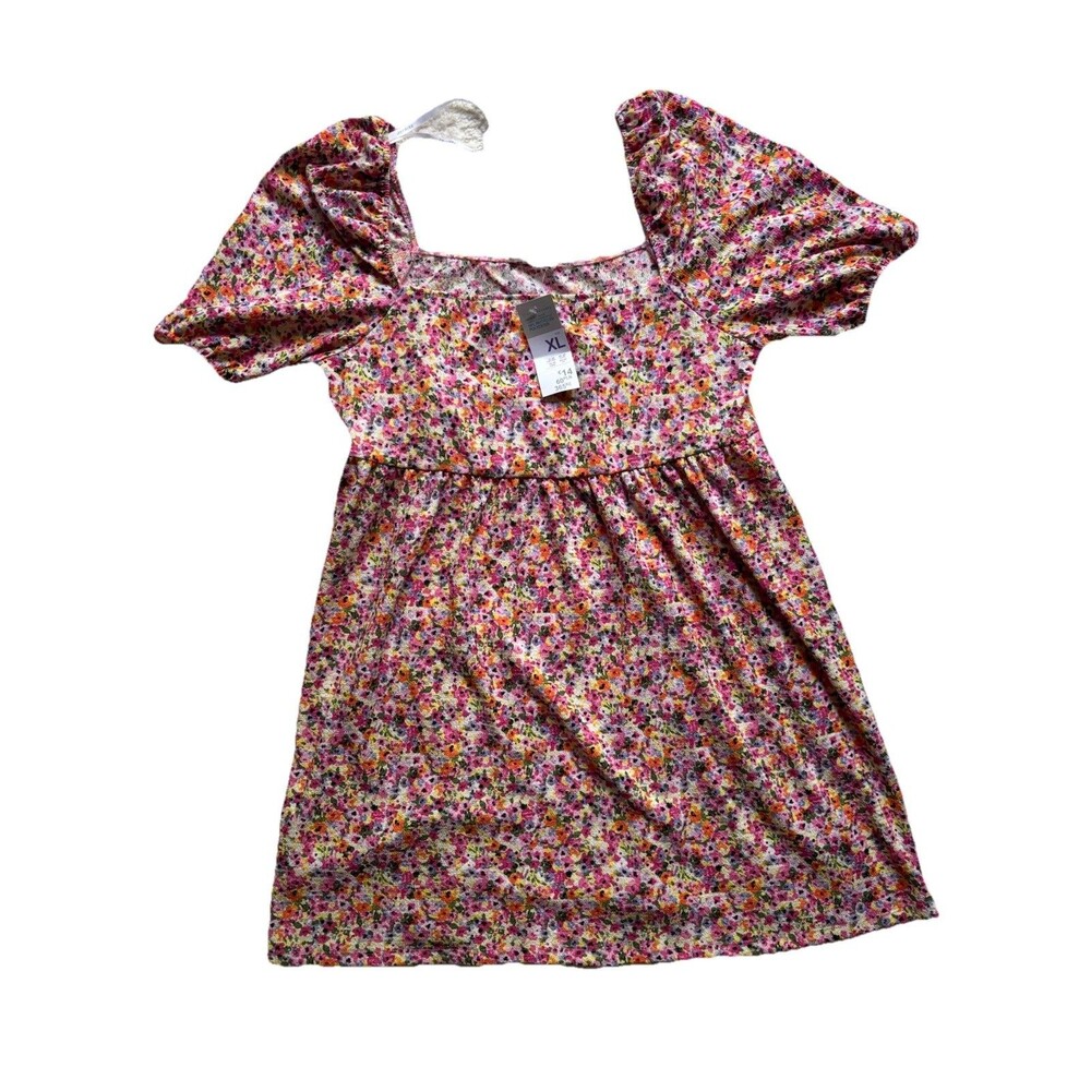 Primark Off The Shoulder Pink And White Floral Short Summer Dress Women’s XL NWT